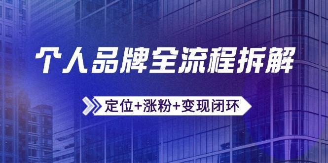 个人品牌全流程拆解：定位+涨粉+变现闭环，微信生态运营与资源整合瀚萌资源网-网赚网-网赚项目网-虚拟资源网-国学资源网-易学资源网-本站有全网最新网赚项目-易学课程资源-中医课程资源的在线下载网站！瀚萌资源网