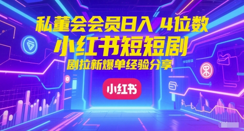 私董会会员日入4位数小红书红果短剧拉新爆单经验分享瀚萌资源网-网赚网-网赚项目网-虚拟资源网-国学资源网-易学资源网-本站有全网最新网赚项目-易学课程资源-中医课程资源的在线下载网站！瀚萌资源网