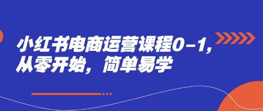 小红书电商运营课程0-1，从零开始，简单易学瀚萌资源网-网赚网-网赚项目网-虚拟资源网-国学资源网-易学资源网-本站有全网最新网赚项目-易学课程资源-中医课程资源的在线下载网站！瀚萌资源网