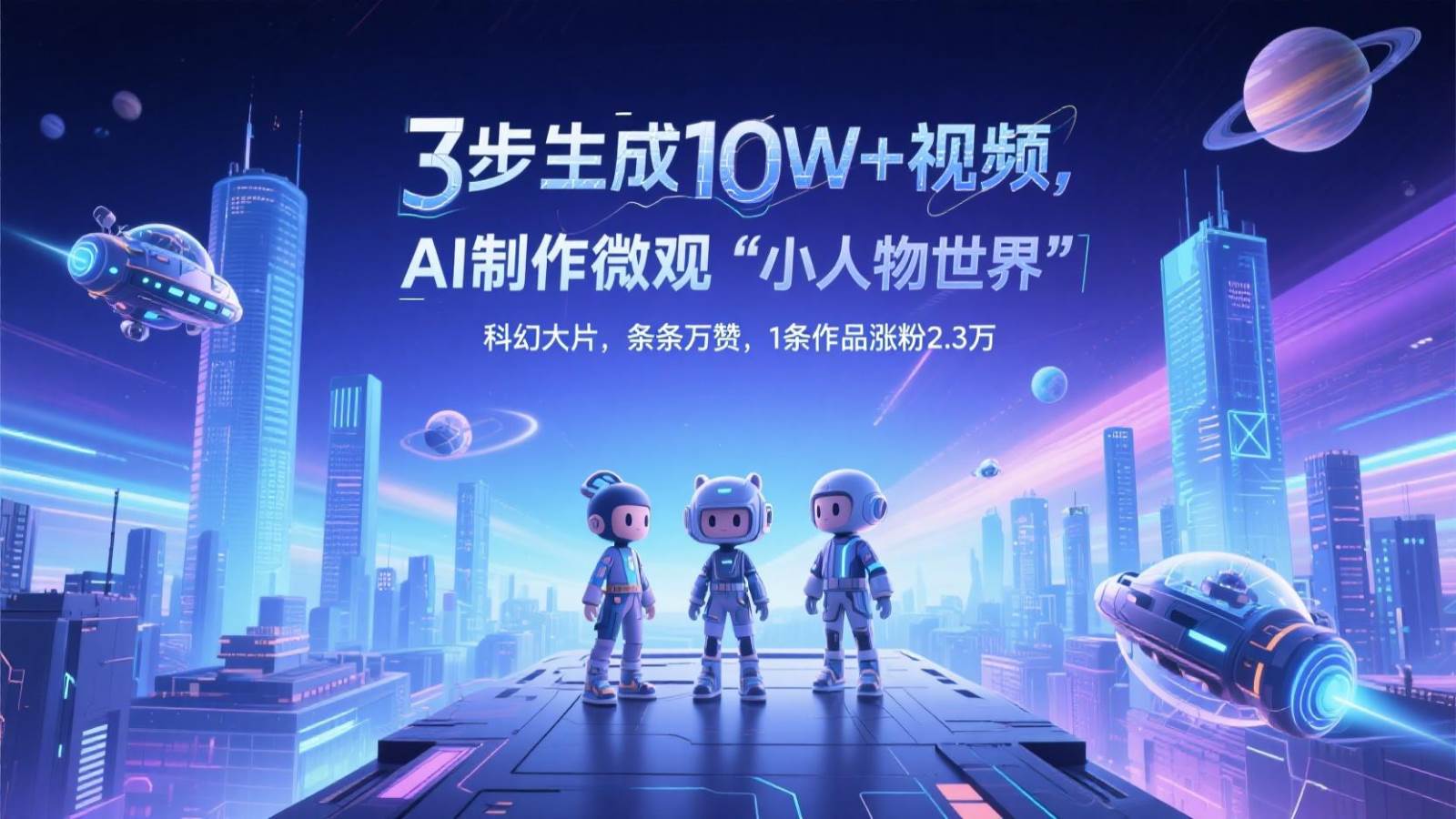 三步生成10W+视频，AI制作微观“小人物世界”科幻大片，条条万赞，1条作品涨粉2.3万瀚萌资源网-网赚网-网赚项目网-虚拟资源网-国学资源网-易学资源网-本站有全网最新网赚项目-易学课程资源-中医课程资源的在线下载网站！瀚萌资源网