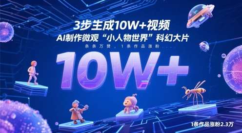 3步生成10W+视频，AI制作微观“小人物世界”科幻大片，条条万赞，1条作品涨粉2.3W瀚萌资源网-网赚网-网赚项目网-虚拟资源网-国学资源网-易学资源网-本站有全网最新网赚项目-易学课程资源-中医课程资源的在线下载网站！瀚萌资源网