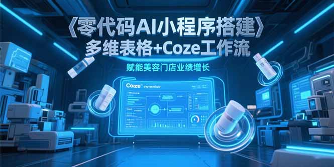 （15239期）零代码AI小程序搭建，多维表格+Coze工作流，赋能美容门店业绩增长瀚萌资源网-网赚网-网赚项目网-虚拟资源网-国学资源网-易学资源网-本站有全网最新网赚项目-易学课程资源-中医课程资源的在线下载网站！瀚萌资源网