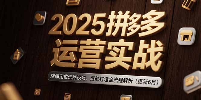 （15235期）2025拼多多运营实战：店铺定位选品技巧，爆款打造全流程解析（更新6月）瀚萌资源网-网赚网-网赚项目网-虚拟资源网-国学资源网-易学资源网-本站有全网最新网赚项目-易学课程资源-中医课程资源的在线下载网站！瀚萌资源网