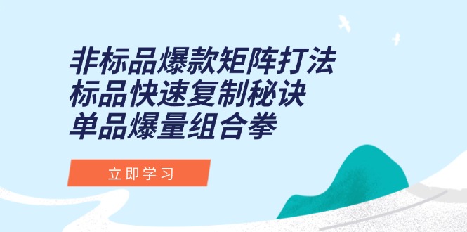 （15068期）非标品爆款矩阵打法，标品快速复制秘诀，单品爆量组合拳瀚萌资源网-网赚网-网赚项目网-虚拟资源网-国学资源网-易学资源网-本站有全网最新网赚项目-易学课程资源-中医课程资源的在线下载网站！瀚萌资源网