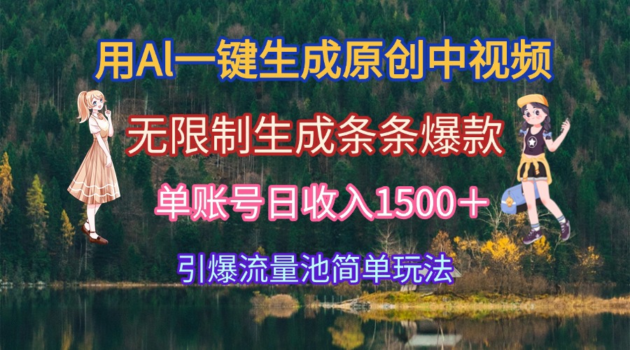 (15210期)用Al一键生成原创中视频,无限制生成条条爆款,单账号日收入1500+引爆…瀚萌资源网-网赚网-网赚项目网-虚拟资源网-国学资源网-易学资源网-本站有全网最新网赚项目-易学课程资源-中医课程资源的在线下载网站!瀚萌资源网