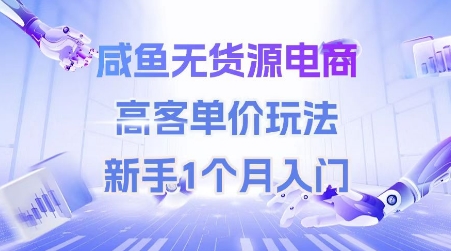咸鱼无货源电商，高客单价玩法，新手1个月入门瀚萌资源网-网赚网-网赚项目网-虚拟资源网-国学资源网-易学资源网-本站有全网最新网赚项目-易学课程资源-中医课程资源的在线下载网站！瀚萌资源网