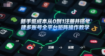 新手低成本从0到1注册并搭建多账号全平台矩阵操作教学，手机号-邮箱-IP-工具瀚萌资源网-网赚网-网赚项目网-虚拟资源网-国学资源网-易学资源网-本站有全网最新网赚项目-易学课程资源-中医课程资源的在线下载网站！瀚萌资源网