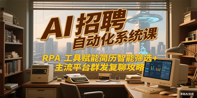 AI招聘自动化系统课，RPA工具赋能简历智能筛选+主流平台群发复聊全攻略瀚萌资源网-网赚网-网赚项目网-虚拟资源网-国学资源网-易学资源网-本站有全网最新网赚项目-易学课程资源-中医课程资源的在线下载网站！瀚萌资源网