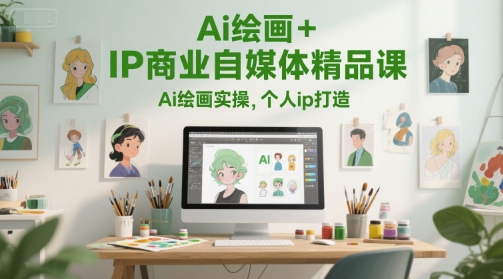 Ai绘画+IP商业自媒体精品课，Ai绘画实操，个人ip打造瀚萌资源网-网赚网-网赚项目网-虚拟资源网-国学资源网-易学资源网-本站有全网最新网赚项目-易学课程资源-中医课程资源的在线下载网站！瀚萌资源网