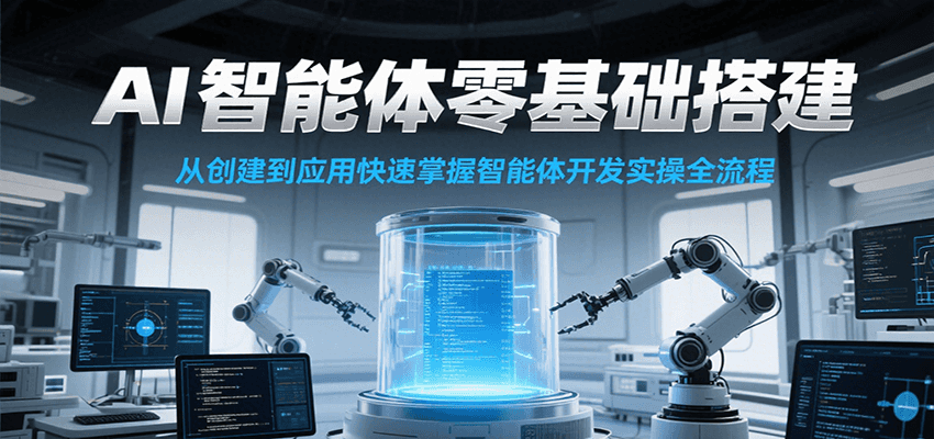 AI智能体零基础搭建实操课，从创建到应用快速掌握智能体开发全流程！瀚萌资源网-网赚网-网赚项目网-虚拟资源网-国学资源网-易学资源网-本站有全网最新网赚项目-易学课程资源-中医课程资源的在线下载网站！瀚萌资源网