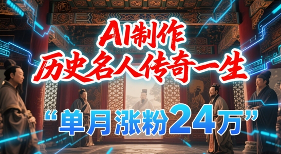 暴力起号！用AI制作历史名人传奇一生，单月涨粉24W，涨粉+变现赛道黑马来了瀚萌资源网-网赚网-网赚项目网-虚拟资源网-国学资源网-易学资源网-本站有全网最新网赚项目-易学课程资源-中医课程资源的在线下载网站！瀚萌资源网