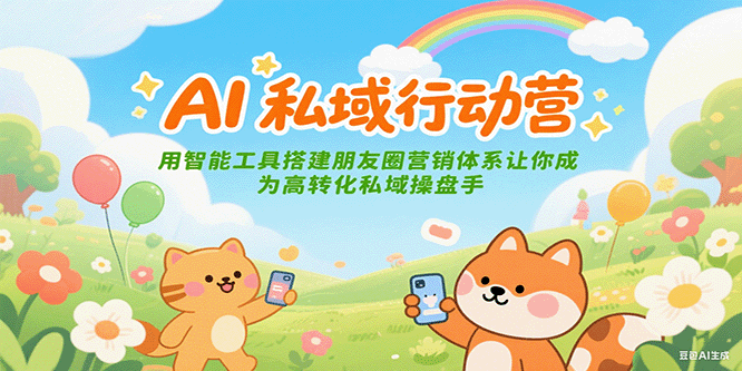 AI私域行动营:用智能工具搭建朋友圈营销体系让你成为高转化私域操盘手瀚萌资源网-网赚网-网赚项目网-虚拟资源网-国学资源网-易学资源网-本站有全网最新网赚项目-易学课程资源-中医课程资源的在线下载网站!瀚萌资源网