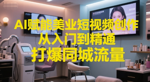 AI赋能美业短视频创作,从入门到精通,打爆同城流量,超级AI工具短视频实操落地瀚萌资源网-网赚网-网赚项目网-虚拟资源网-国学资源网-易学资源网-本站有全网最新网赚项目-易学课程资源-中医课程资源的在线下载网站!瀚萌资源网