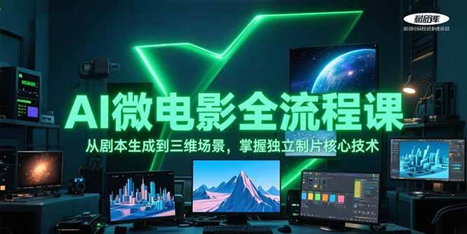 AI微电影全流程课，从剧本生成到三维场景，掌握独立制片核心技术瀚萌资源网-网赚网-网赚项目网-虚拟资源网-国学资源网-易学资源网-本站有全网最新网赚项目-易学课程资源-中医课程资源的在线下载网站！瀚萌资源网