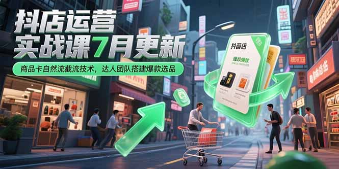 （15329期）抖店运营实战课7月更新，商品卡自然流截流技术，达人团队搭建爆款选品瀚萌资源网-网赚网-网赚项目网-虚拟资源网-国学资源网-易学资源网-本站有全网最新网赚项目-易学课程资源-中医课程资源的在线下载网站！瀚萌资源网