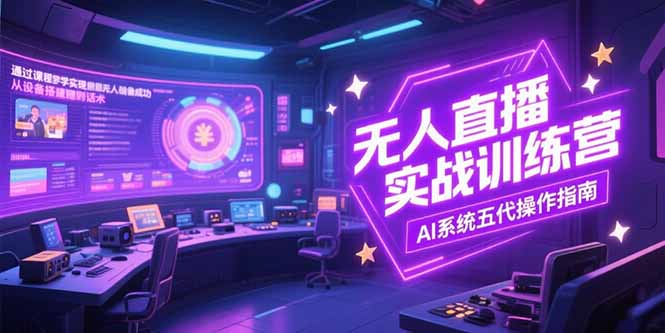 （15315期）无人直播实操训练营，从设备搭建到话术，AI系统五代操作指南(7月更新)瀚萌资源网-网赚网-网赚项目网-虚拟资源网-国学资源网-易学资源网-本站有全网最新网赚项目-易学课程资源-中医课程资源的在线下载网站！瀚萌资源网