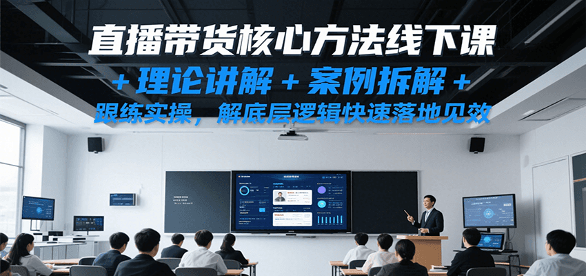 直播带货核心方法线下课，理论讲解+案例拆解+跟练实操，解底层逻辑快速落地见效瀚萌资源网-网赚网-网赚项目网-虚拟资源网-国学资源网-易学资源网-本站有全网最新网赚项目-易学课程资源-中医课程资源的在线下载网站！瀚萌资源网