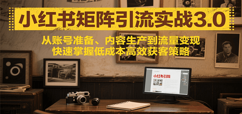 小红书矩阵引流3.0，从账号准备、内容生产到流量变现，快速掌握低成本高效获客策略瀚萌资源网-网赚网-网赚项目网-虚拟资源网-国学资源网-易学资源网-本站有全网最新网赚项目-易学课程资源-中医课程资源的在线下载网站！瀚萌资源网