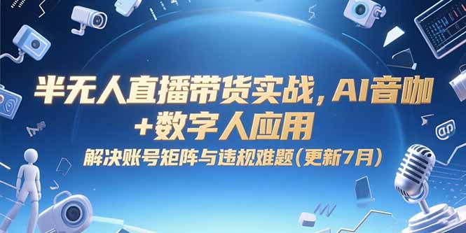 （15280期）半无人直播带货实战，AI音咖+数字人应用 解决账号矩阵与违规难题(更新7月)瀚萌资源网-网赚网-网赚项目网-虚拟资源网-国学资源网-易学资源网-本站有全网最新网赚项目-易学课程资源-中医课程资源的在线下载网站！瀚萌资源网