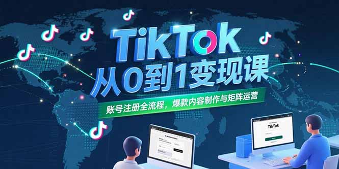 （15346期）TikTok从0到1变现课，账号注册全流程，爆款内容制作与矩阵运营瀚萌资源网-网赚网-网赚项目网-虚拟资源网-国学资源网-易学资源网-本站有全网最新网赚项目-易学课程资源-中医课程资源的在线下载网站！瀚萌资源网