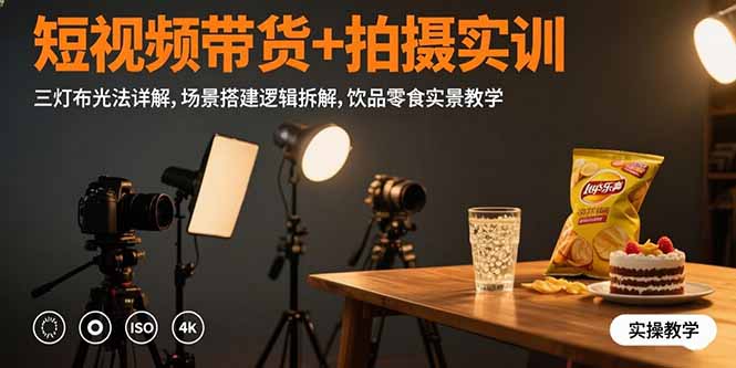 （15540期）短视频带货+拍摄实训：三灯布光法详解,场景搭建逻辑拆解,饮品零食实景教学瀚萌资源网-网赚网-网赚项目网-虚拟资源网-国学资源网-易学资源网-本站有全网最新网赚项目-易学课程资源-中医课程资源的在线下载网站！瀚萌资源网