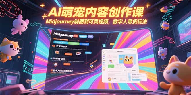 （15311期）AI萌宠内容创作课，Midjourney制图到可灵视频，数字人带货玩法瀚萌资源网-网赚网-网赚项目网-虚拟资源网-国学资源网-易学资源网-本站有全网最新网赚项目-易学课程资源-中医课程资源的在线下载网站！瀚萌资源网