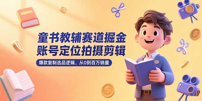 （15326期）童书教辅赛道掘金，账号定位拍摄剪辑，爆款复制选品逻辑，从0到百万销量瀚萌资源网-网赚网-网赚项目网-虚拟资源网-国学资源网-易学资源网-本站有全网最新网赚项目-易学课程资源-中医课程资源的在线下载网站！瀚萌资源网