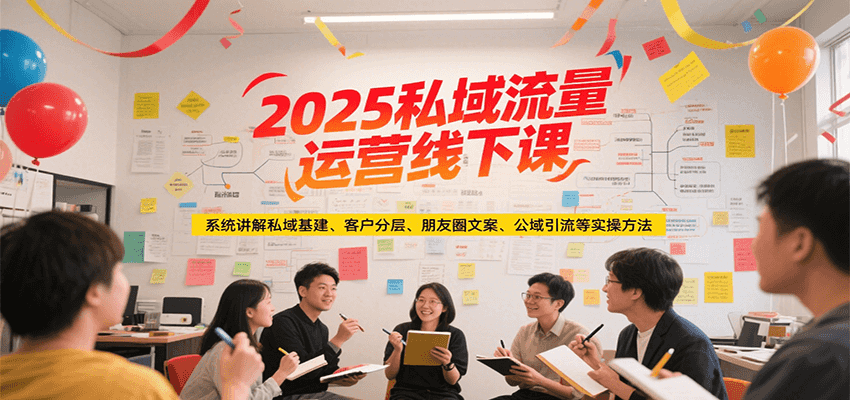 2025私域流量运营线下课，系统讲解私域基建/客户分层/朋友圈文案/公域引流等实操方法瀚萌资源网-网赚网-网赚项目网-虚拟资源网-国学资源网-易学资源网-本站有全网最新网赚项目-易学课程资源-中医课程资源的在线下载网站！瀚萌资源网