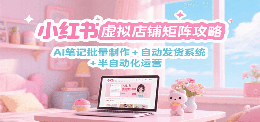 小红书虚拟店铺矩阵攻略：AI笔记批量制作 + 自动发货系统 + 半自动化运营瀚萌资源网-网赚网-网赚项目网-虚拟资源网-国学资源网-易学资源网-本站有全网最新网赚项目-易学课程资源-中医课程资源的在线下载网站！瀚萌资源网