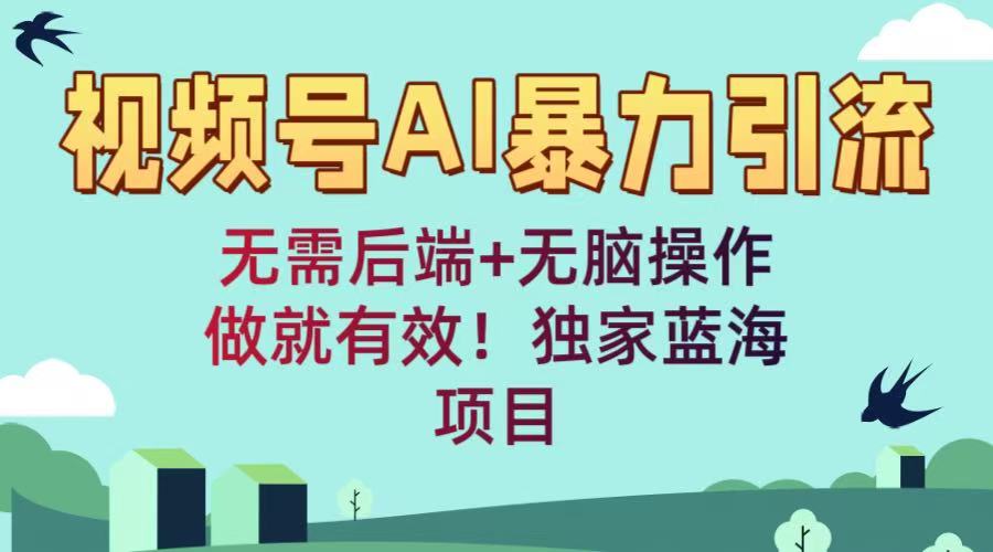 视频号AI暴力引流：无需后端+无脑操作，做就有效！独家蓝海项目瀚萌资源网-网赚网-网赚项目网-虚拟资源网-国学资源网-易学资源网-本站有全网最新网赚项目-易学课程资源-中医课程资源的在线下载网站！瀚萌资源网