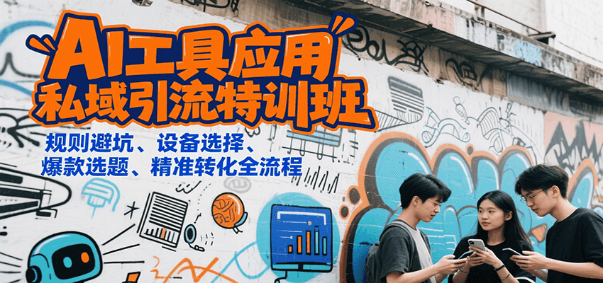 AI工具应用私域引流特训班，规则避坑、设备选择、爆款选题、精准转化全流程瀚萌资源网-网赚网-网赚项目网-虚拟资源网-国学资源网-易学资源网-本站有全网最新网赚项目-易学课程资源-中医课程资源的在线下载网站！瀚萌资源网