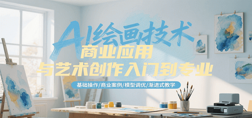 AI绘画技术商业应用与艺术创作入门到专业，基础操作/商业案例/模型调优/渐进式教学瀚萌资源网-网赚网-网赚项目网-虚拟资源网-国学资源网-易学资源网-本站有全网最新网赚项目-易学课程资源-中医课程资源的在线下载网站！瀚萌资源网