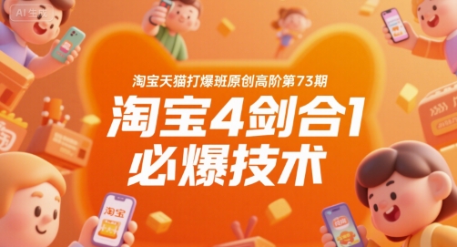 淘宝天猫打爆班原创高阶第73期，淘宝4剑合1必爆技术瀚萌资源网-网赚网-网赚项目网-虚拟资源网-国学资源网-易学资源网-本站有全网最新网赚项目-易学课程资源-中医课程资源的在线下载网站！瀚萌资源网