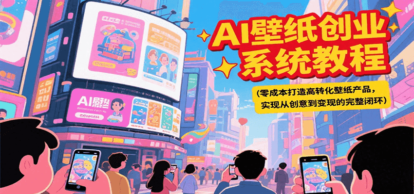 AI壁纸创业系统教程，零成本打造高转化壁纸产品，实现从创意到变现的完整闭环瀚萌资源网-网赚网-网赚项目网-虚拟资源网-国学资源网-易学资源网-本站有全网最新网赚项目-易学课程资源-中医课程资源的在线下载网站！瀚萌资源网