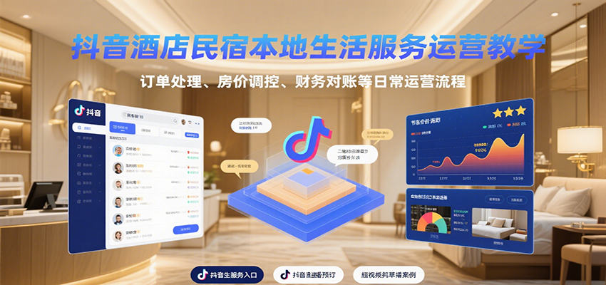 抖音酒店民宿本地生活服务运营教学，订单处理、房价调控、财务对账等日常运营流程瀚萌资源网-网赚网-网赚项目网-虚拟资源网-国学资源网-易学资源网-本站有全网最新网赚项目-易学课程资源-中医课程资源的在线下载网站！瀚萌资源网