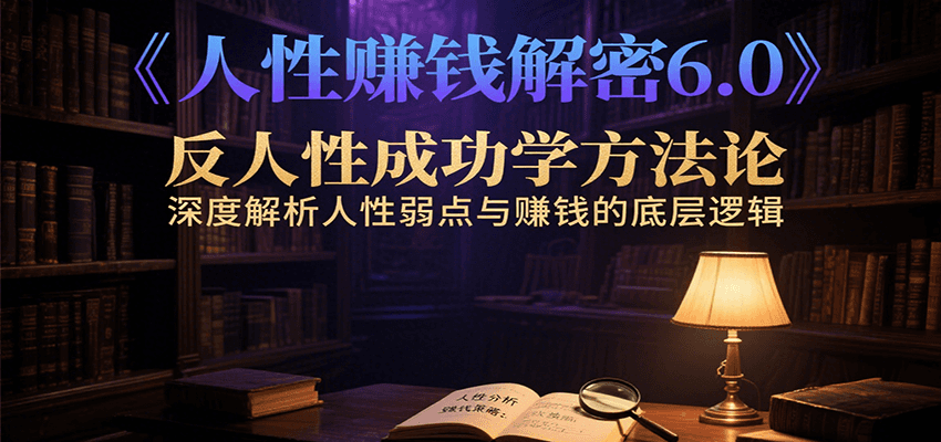 人性赚钱解密6.0，反人性成功学方法论，深度解析人性弱点与赚钱的底层逻辑瀚萌资源网-网赚网-网赚项目网-虚拟资源网-国学资源网-易学资源网-本站有全网最新网赚项目-易学课程资源-中医课程资源的在线下载网站！瀚萌资源网