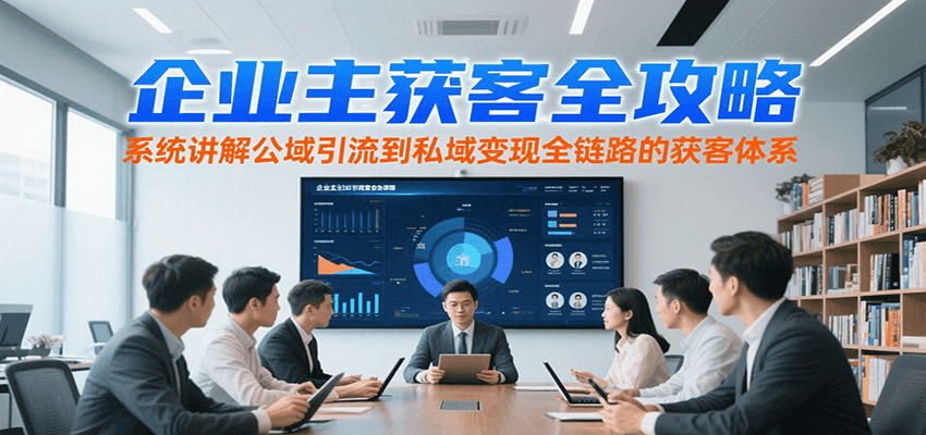 企业主获客全攻略，系统讲解公域引流到私域变现全链路的获客体系瀚萌资源网-网赚网-网赚项目网-虚拟资源网-国学资源网-易学资源网-本站有全网最新网赚项目-易学课程资源-中医课程资源的在线下载网站！瀚萌资源网