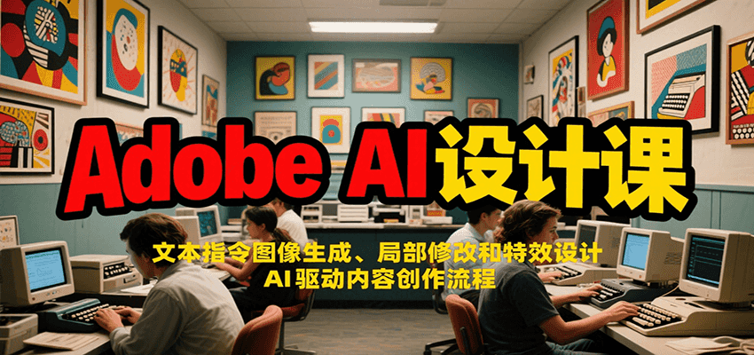 Adobe AI设计课：文本指令图像生成、局部修改和特效设计，AI驱动内容创作流程瀚萌资源网-网赚网-网赚项目网-虚拟资源网-国学资源网-易学资源网-本站有全网最新网赚项目-易学课程资源-中医课程资源的在线下载网站！瀚萌资源网