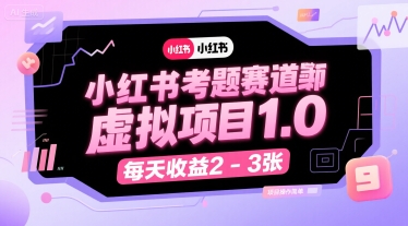 小红书考题赛道虚拟项目1.0，项目操作简单，每天收益2-3张瀚萌资源网-网赚网-网赚项目网-虚拟资源网-国学资源网-易学资源网-本站有全网最新网赚项目-易学课程资源-中医课程资源的在线下载网站！瀚萌资源网