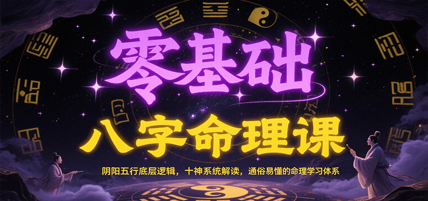 零基础八字命理课：阴阳五行底层逻辑，十神系统解读，通俗易懂的命理学习体系瀚萌资源网-网赚网-网赚项目网-虚拟资源网-国学资源网-易学资源网-本站有全网最新网赚项目-易学课程资源-中医课程资源的在线下载网站！瀚萌资源网