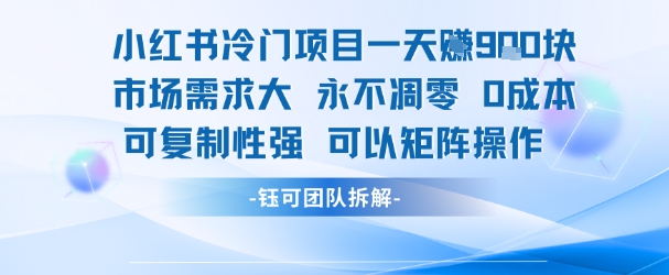 小红书冷门项目一天收益9张，市场需求大，0成本，可复制性强可以矩阵操作瀚萌资源网-网赚网-网赚项目网-虚拟资源网-国学资源网-易学资源网-本站有全网最新网赚项目-易学课程资源-中医课程资源的在线下载网站！瀚萌资源网