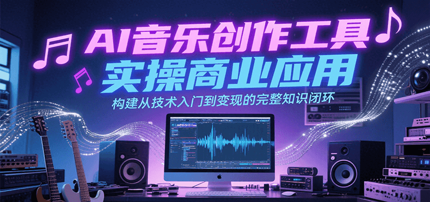 AI音乐创作工具实操商业应用，构建从技术入门到变现的完整知识闭环瀚萌资源网-网赚网-网赚项目网-虚拟资源网-国学资源网-易学资源网-本站有全网最新网赚项目-易学课程资源-中医课程资源的在线下载网站！瀚萌资源网
