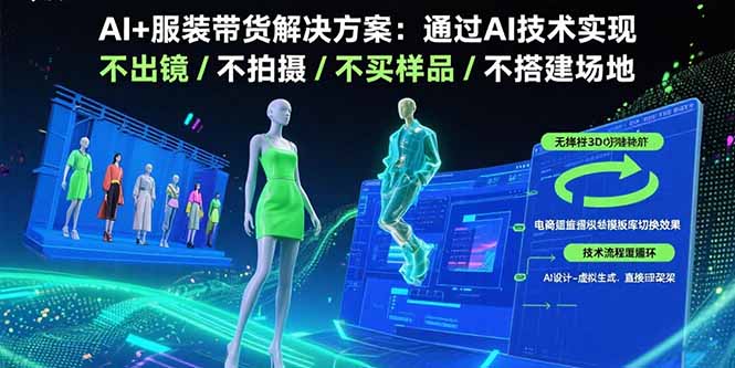 （15728期）AI+服装带货解决方案：通过AI技术实现 不出镜/不拍摄/不买样品/不搭建场地瀚萌资源网-网赚网-网赚项目网-虚拟资源网-国学资源网-易学资源网-本站有全网最新网赚项目-易学课程资源-中医课程资源的在线下载网站！瀚萌资源网