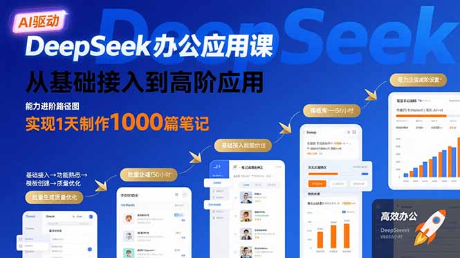 （15754期）DeepSeek办公应用课：从基础接入到高阶应用，实现1天制作1000篇笔记瀚萌资源网-网赚网-网赚项目网-虚拟资源网-国学资源网-易学资源网-本站有全网最新网赚项目-易学课程资源-中医课程资源的在线下载网站！瀚萌资源网
