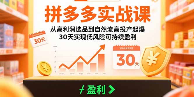 （15586期）拼多多实战课：从高利润选品到自然流高投产起爆 30天实现低风险可持续盈利瀚萌资源网-网赚网-网赚项目网-虚拟资源网-国学资源网-易学资源网-本站有全网最新网赚项目-易学课程资源-中医课程资源的在线下载网站！瀚萌资源网