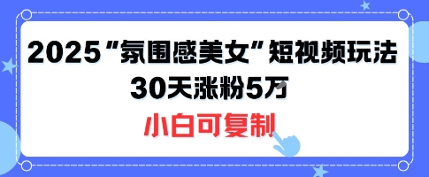 不露脸也能火!2025“氛围感美女”短视频玩法,30天涨粉5W小白可复制瀚萌资源网-网赚网-网赚项目网-虚拟资源网-国学资源网-易学资源网-本站有全网最新网赚项目-易学课程资源-中医课程资源的在线下载网站!瀚萌资源网