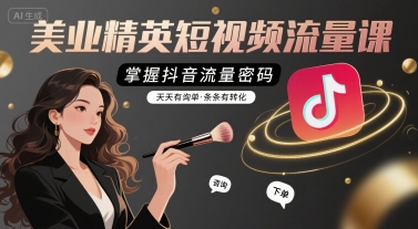 美业精英短视频流量课，掌握抖音流量密码，天天有询单，条条有转化瀚萌资源网-网赚网-网赚项目网-虚拟资源网-国学资源网-易学资源网-本站有全网最新网赚项目-易学课程资源-中医课程资源的在线下载网站！瀚萌资源网