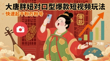 大唐胖妞对口型爆款短视频玩法，快速起千粉万粉号瀚萌资源网-网赚网-网赚项目网-虚拟资源网-国学资源网-易学资源网-本站有全网最新网赚项目-易学课程资源-中医课程资源的在线下载网站！瀚萌资源网