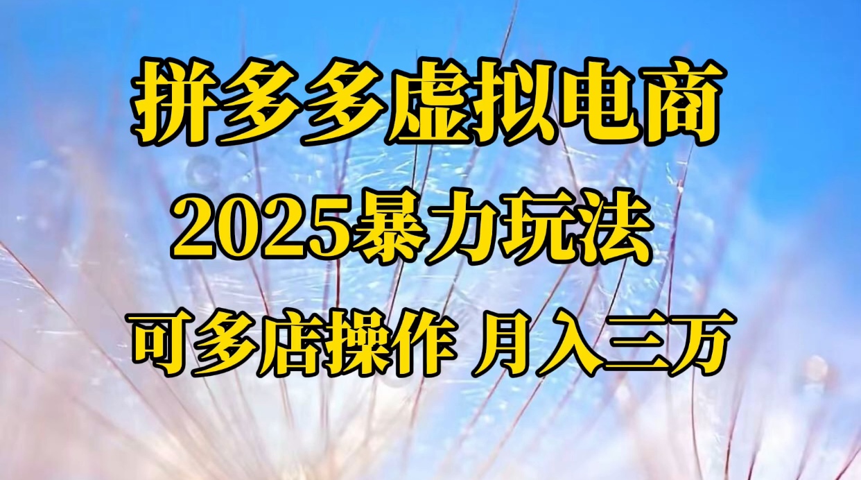 拼多多虚拟电商，不囤货不垫资的虚拟电商瀚萌资源网-网赚网-网赚项目网-虚拟资源网-国学资源网-易学资源网-本站有全网最新网赚项目-易学课程资源-中医课程资源的在线下载网站！瀚萌资源网