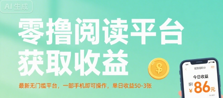 零撸阅读平台获取收益,最新无门槛平台,一部手机即可操作,单日收益50-3张【揭秘】瀚萌资源网-网赚网-网赚项目网-虚拟资源网-国学资源网-易学资源网-本站有全网最新网赚项目-易学课程资源-中医课程资源的在线下载网站!瀚萌资源网